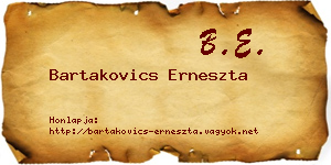 Bartakovics Erneszta névjegykártya